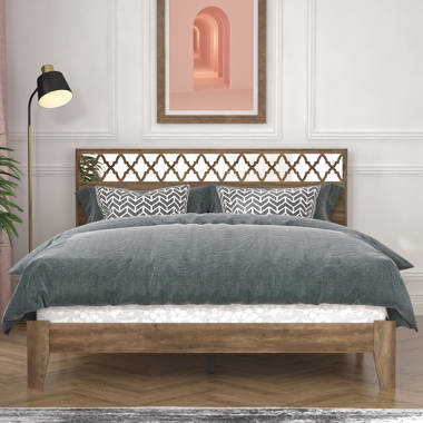 Wade Logan Allyannah Queen Platform Bed with laser cut acrylic